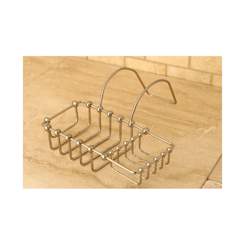 Kingston Brass Vintage 8-3/8 Inch Clawfoot Tub Hanging Soap and Sponge Holder, Brushed Nickel