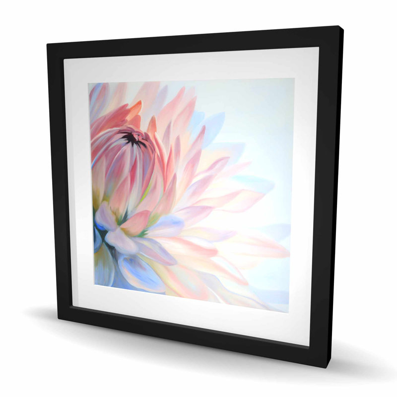 Fleur de lotus pastel - imprimé mat rose encadré | Décoration intérieure