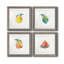 Happy Lemon - ensemble de 4 peintures sur toile encadrées-631679279-631679276