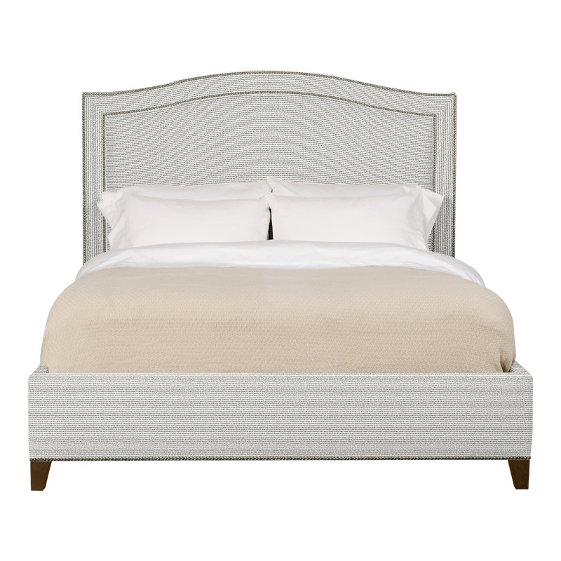 Caroline/Casey Queen Upholstered Low Profile Panel Bed, Callaloo Cotton, Yes, Havana