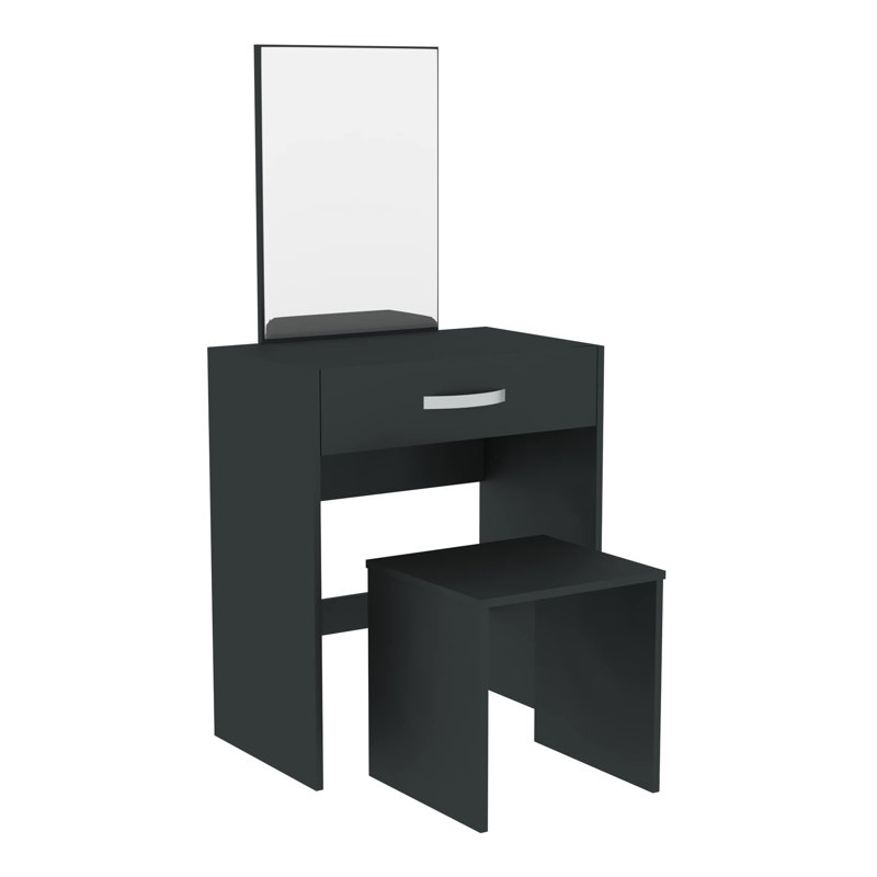 Elanora Dressing Table with Mirror, Black