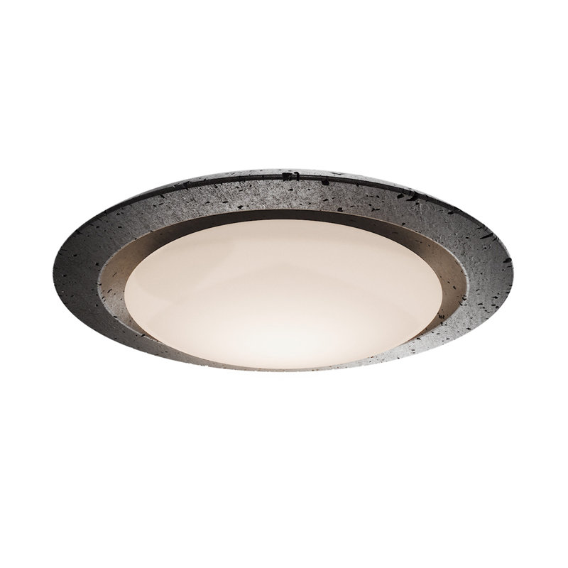 Saturno Dimmable LED Flush Mount, Basalt Stone/Black