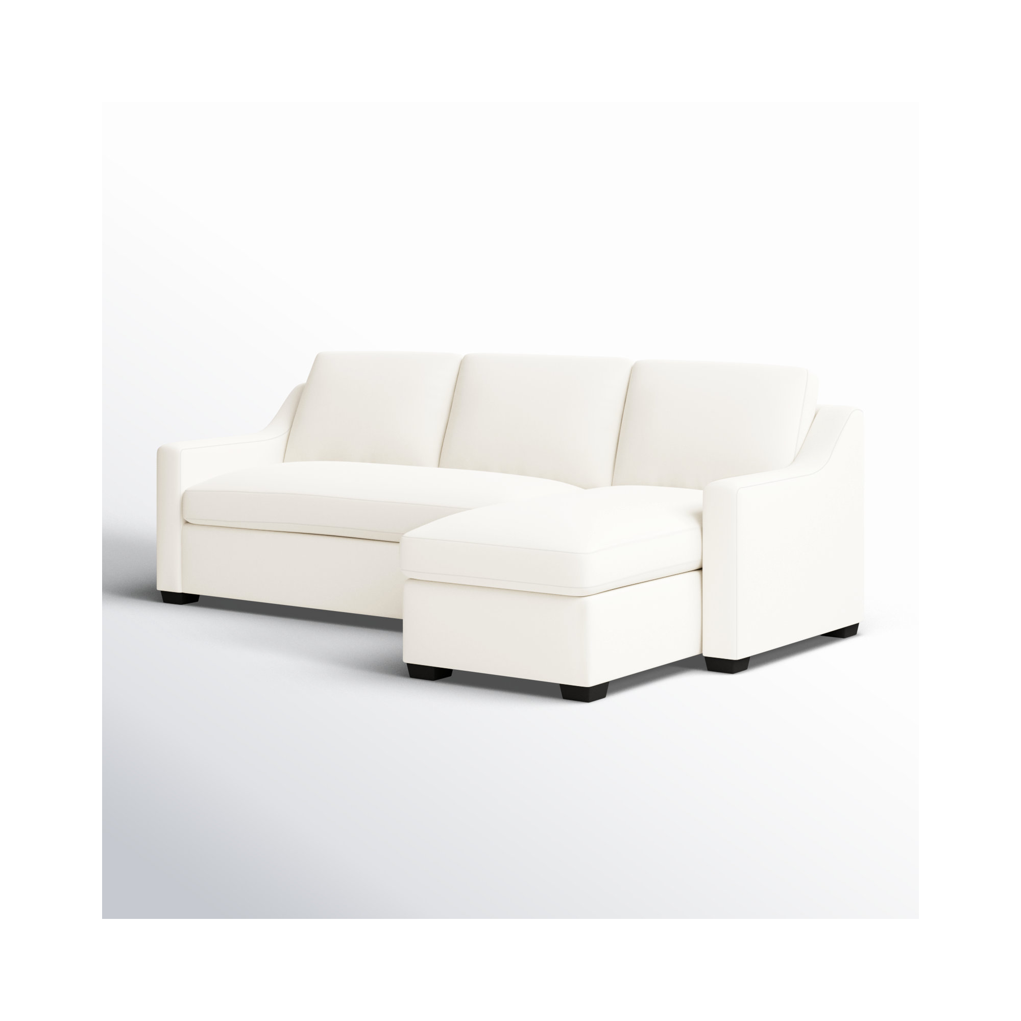 Cranbrook Upholstered Chaise L-Sectional, Right Hand Facing, Bayou Off White Canvas