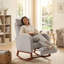 Chaise berçante rembourrée avec repose-pieds et dossier haut-1941725638