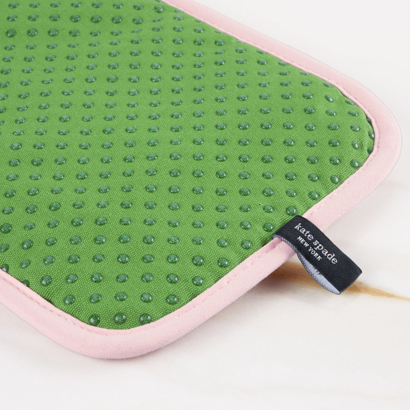 Botanical Stripe Potholder Set, Green