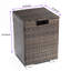 Table de foyer d'extérieur rectangulaire avec couvercle pour l'alimentation en propane, brun foncé, plateau de table en carreaux de céramique, puissance thermique de 40000 BTU, cadre en acier, brûleur approuvé, réservoir à flamme réglable