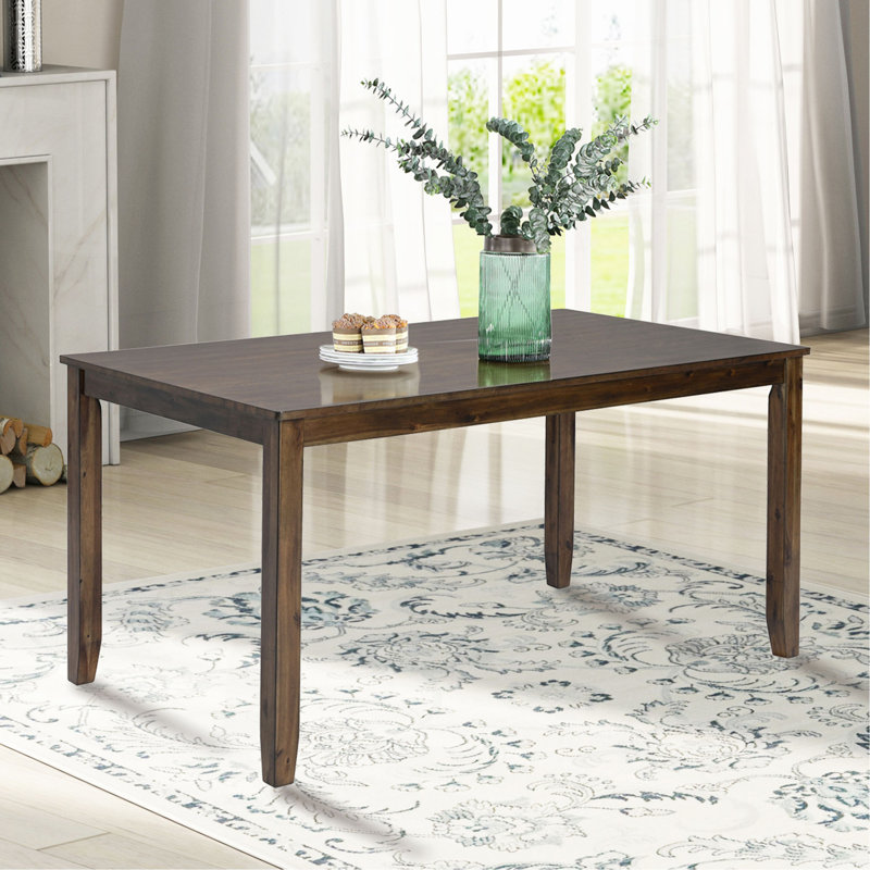 Table de salle à manger en bois rectangulaire, table de cuisine pour petit espace, table de salle à manger pour 4 personnes, noyer