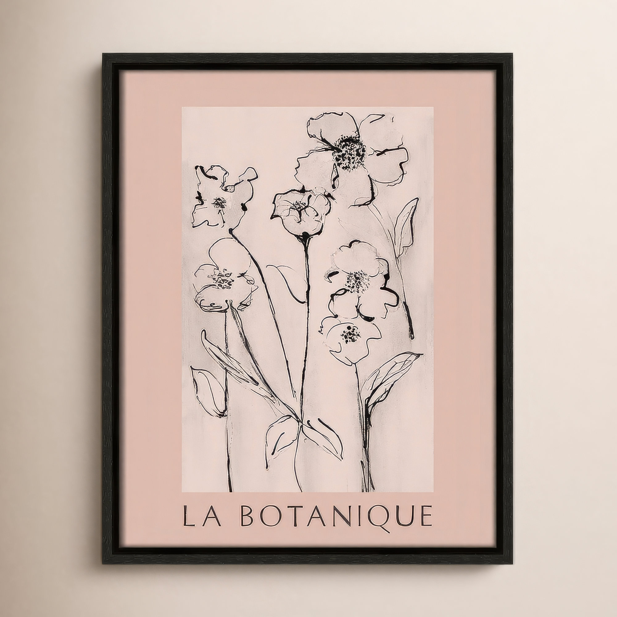 Botanical Poster Collection " La Botanique " by Susan Jill, 15.5" H x 12.5" W x 2" D, No, Espresso Floater Frame