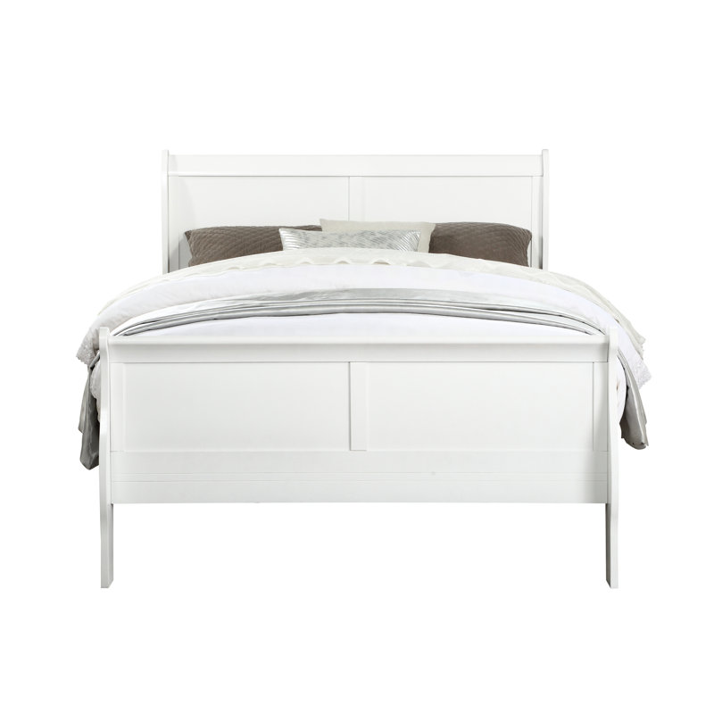 Lit simple Radiant White - Fabriqué en pin massif pour une chambre à coucher lumineuse