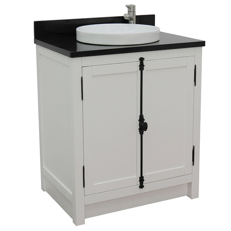 Ensemble de meuble-lavabo simple 31 po Ziemer, Glacier cendré, Noir galaxie
