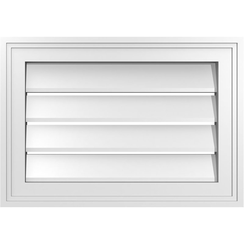 Évent à pignon fonctionnel en uréthane rectangulaire à fixation en surface, brun clair apprêté, H 14 po x l 20 po x P 1,5 po