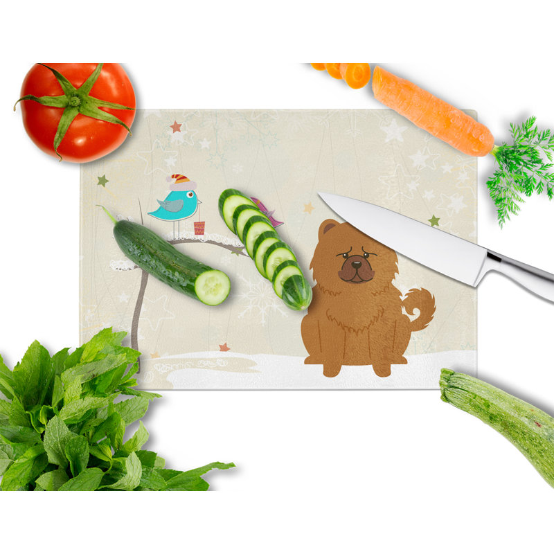 Planche à découper chow chow en verre trésors caroline Christmas Presents, Rouge
