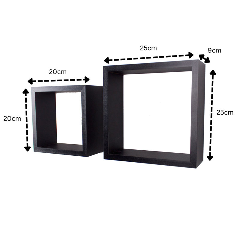 Hudson Shelf Kits, 2 Wall Cube Kit, Black