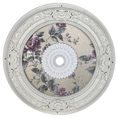 Médaillon de plafond blanc rond victorien 24 po