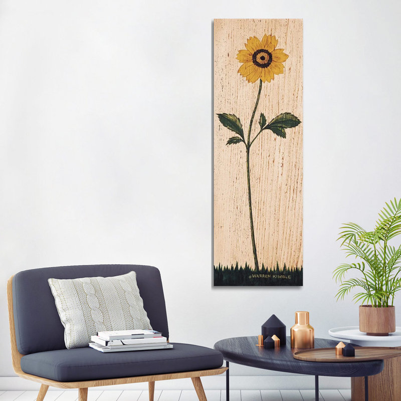 Tournesol - reproduction d'art murale encadrée, H 36 po x l 12 po, Toile tendue, Ne s’applique pas
