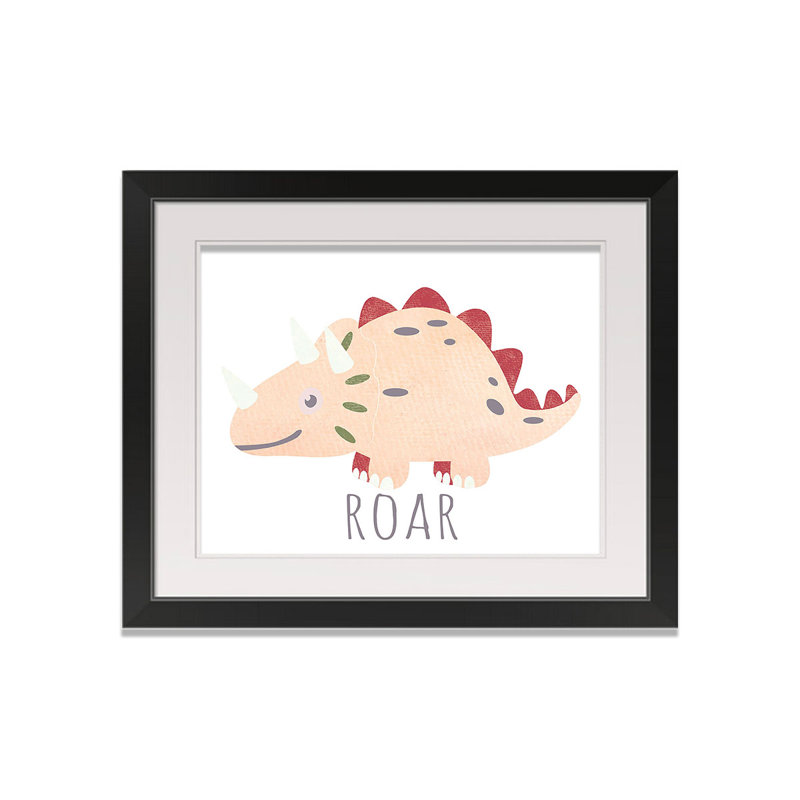 Roar Simple Dino, art encadré différent, H 20 po x l 16 po x P 1 po