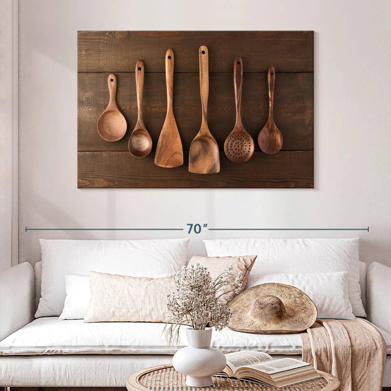 Senne Wooden Kitchen Utensils, 32" H x 48" W