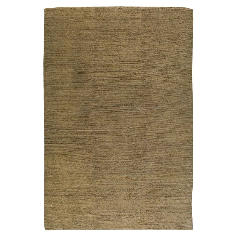 Chenille Wool Area Rug in Brown, Rectangle 3' x 5'