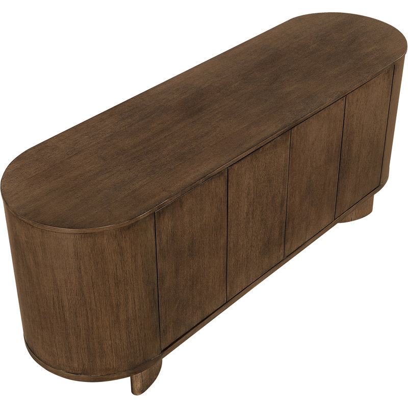 Caldra Oak Veneer And Solid Wood Sideboard / Buffet, Brown