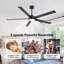 60 po Ventilateur de plafond à DEL avec 5 pales en aluminium et télécommande-242161111