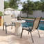 Fauteuils de jardin empilables kaki, avec siège en textile respirant et structure en fer thermolaqué, ensemble de 2-460916053