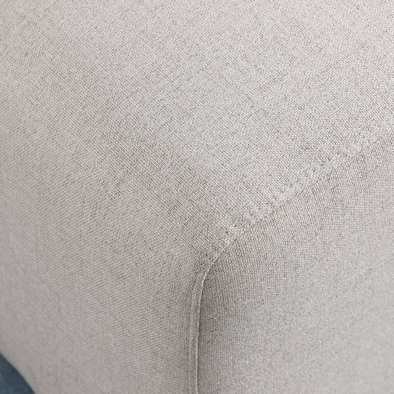 Repose-pieds carré, tissu chenille, sans assemblage - beige