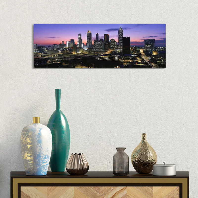 Skyscrapers in a City, Atlanta, Georgia, USA #5 1 Piece Wrapped Canvas Panoramic Wall Art