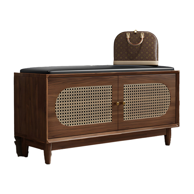 Banc de rangement Mid-Century, Brun