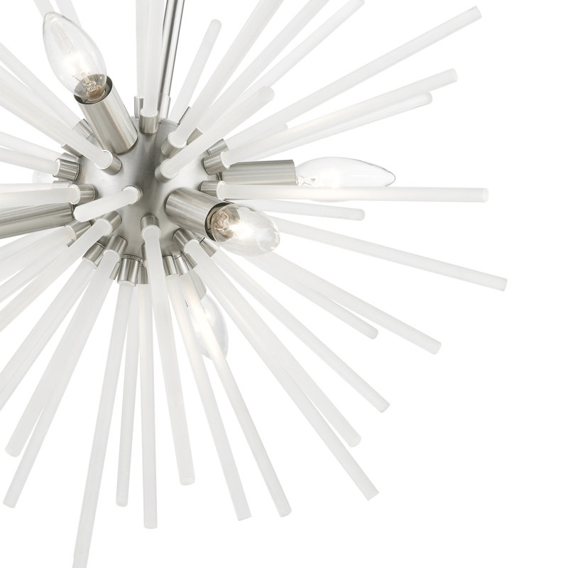 Lustre sphérique spoutnik à 8 lumières Ryzen, Nickel brossé, H 50,75 po x l 20 po x P 20 po