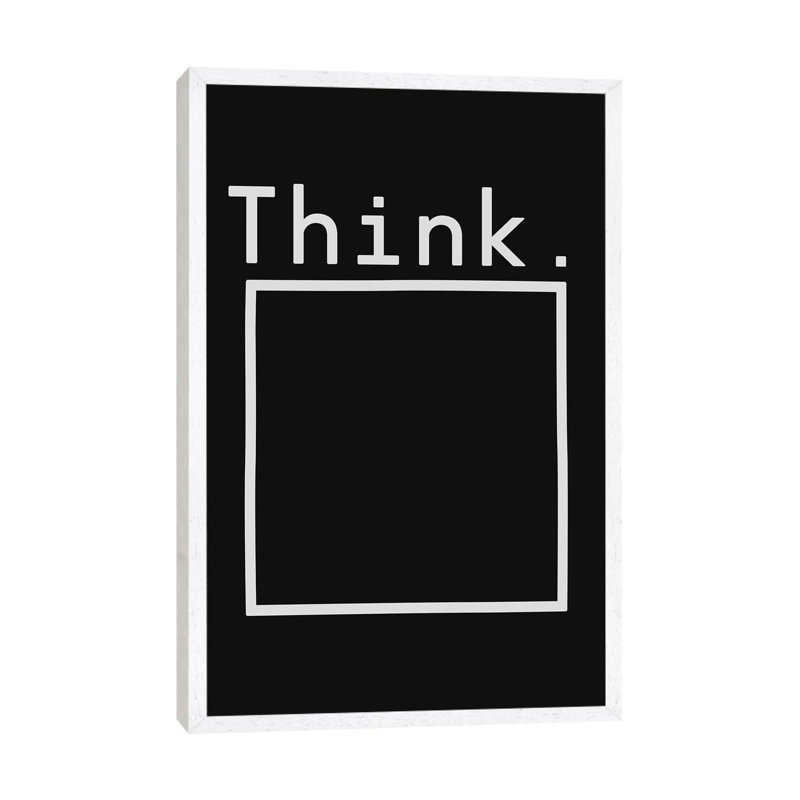 Outside The Box - Print on Canvas, 66.04 cm H x 45.72 cm W, White Floater Framed