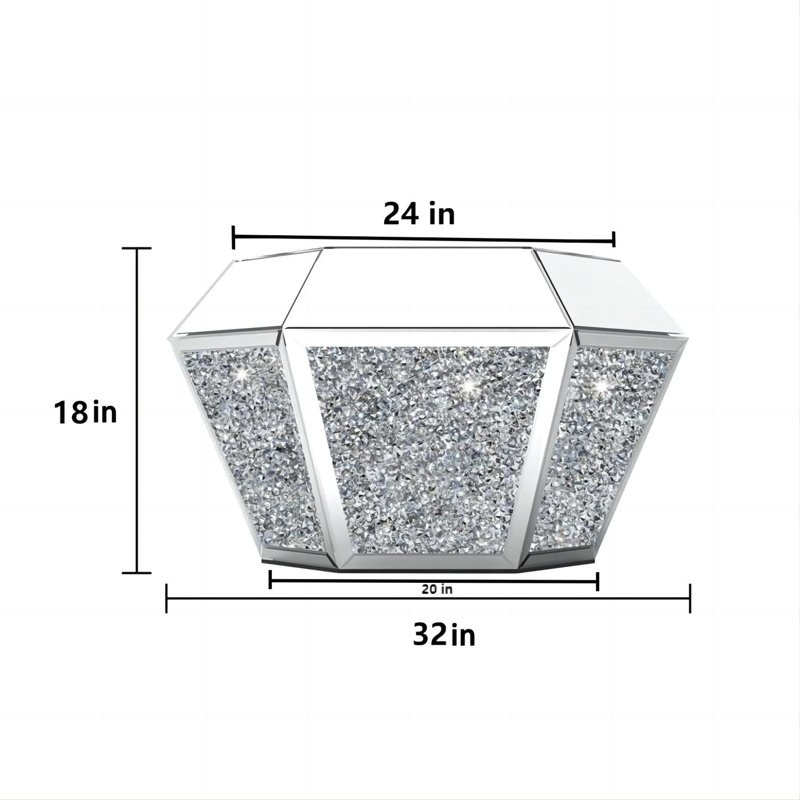 Amla Mirrored Diamond Coffee Table