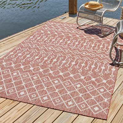 Tapis rouge rouille intérieur / extérieur Julieta