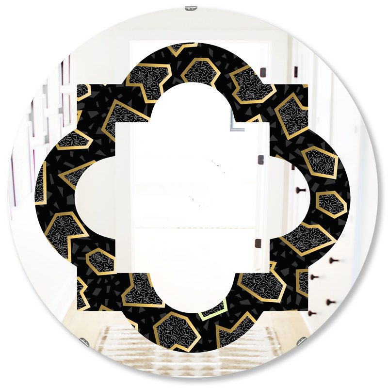 Miroir mural moderne sans cadre quadrilobe 80s, 31,5 po x 31,5 po