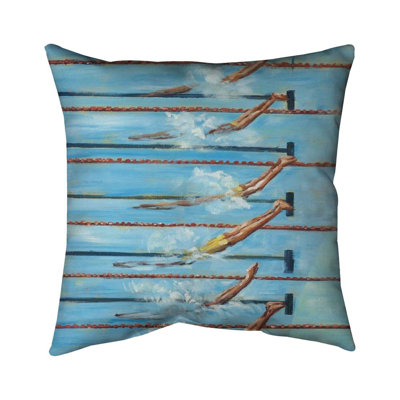 Olympic swimmers - 20"x20" Throw pillow cover - Poly twill - Print on demand