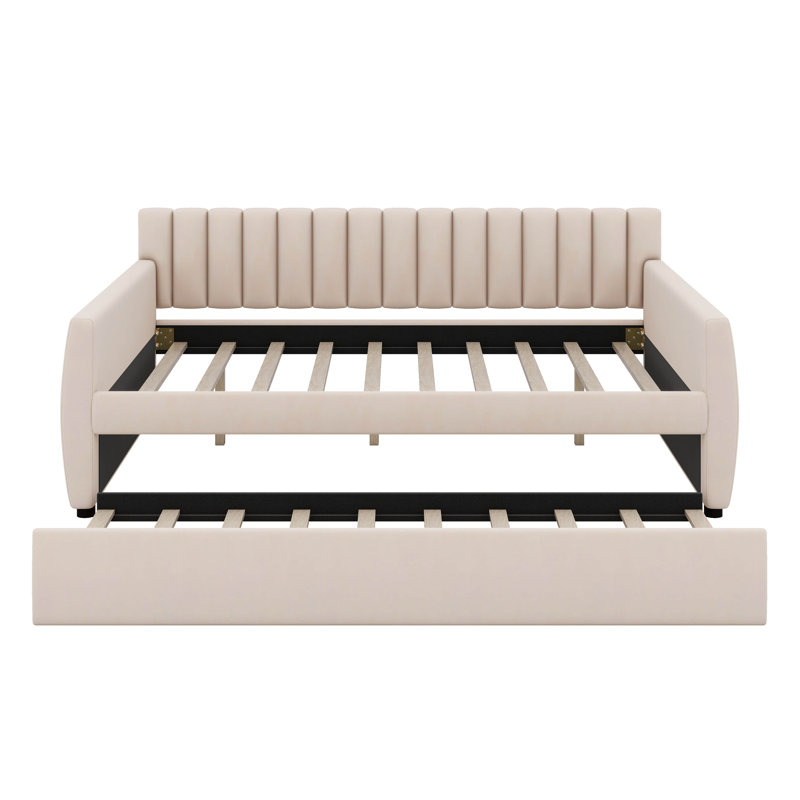 Lit de jour rembourré Zechari, Beige