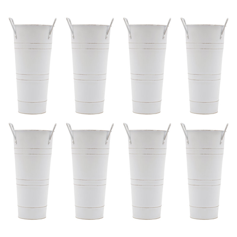 Jannis Metal Table Vase (Set of 8), White