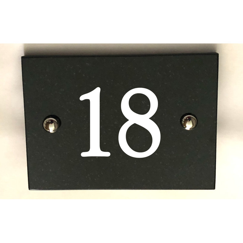 Brumby 10cm H Reflective Stone House Number, 18