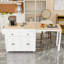 Îlot de cuisine avec table de salle à manger extensible, armoire à 4 portes, 2 tiroirs et support à épices-1511452498