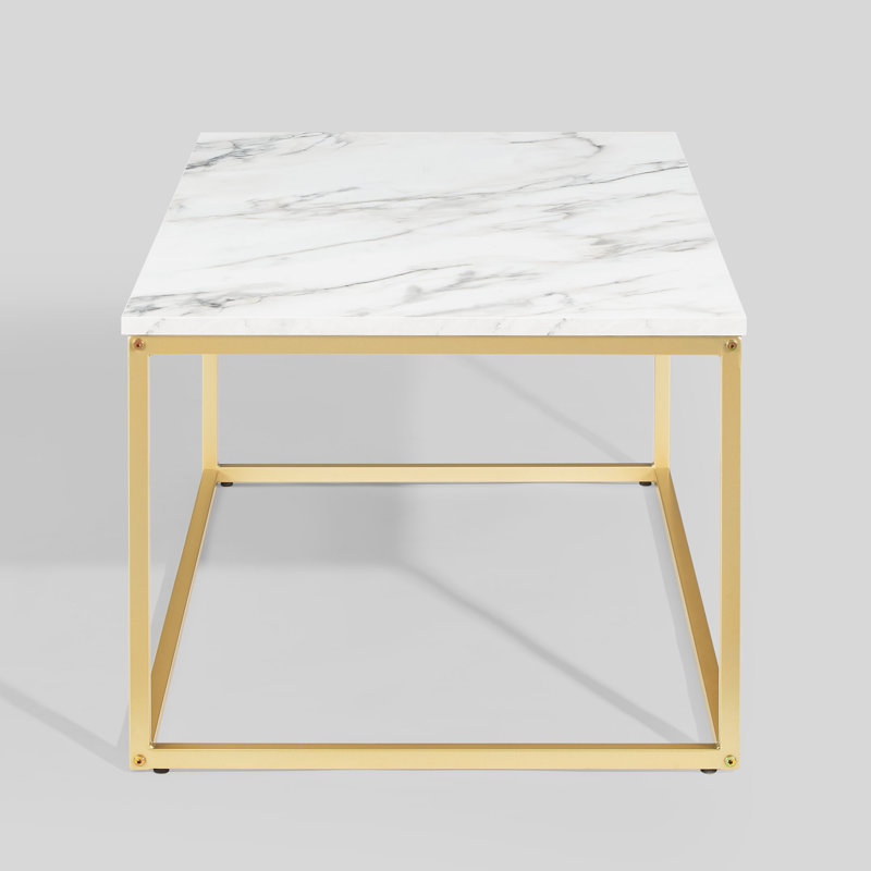 Anna Frame Coffee Table, White Marble