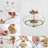 3-Light Gold Semi Flush Mount in Bowl Shape with Seeded Glass