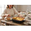 Plat rétro vintage noir mat carré, casserole en céramique de 12 x 9,4 pouces, moule à Lasagne profond de 3,25 L avec poignées, plat de cuisson en grès du four à la table
