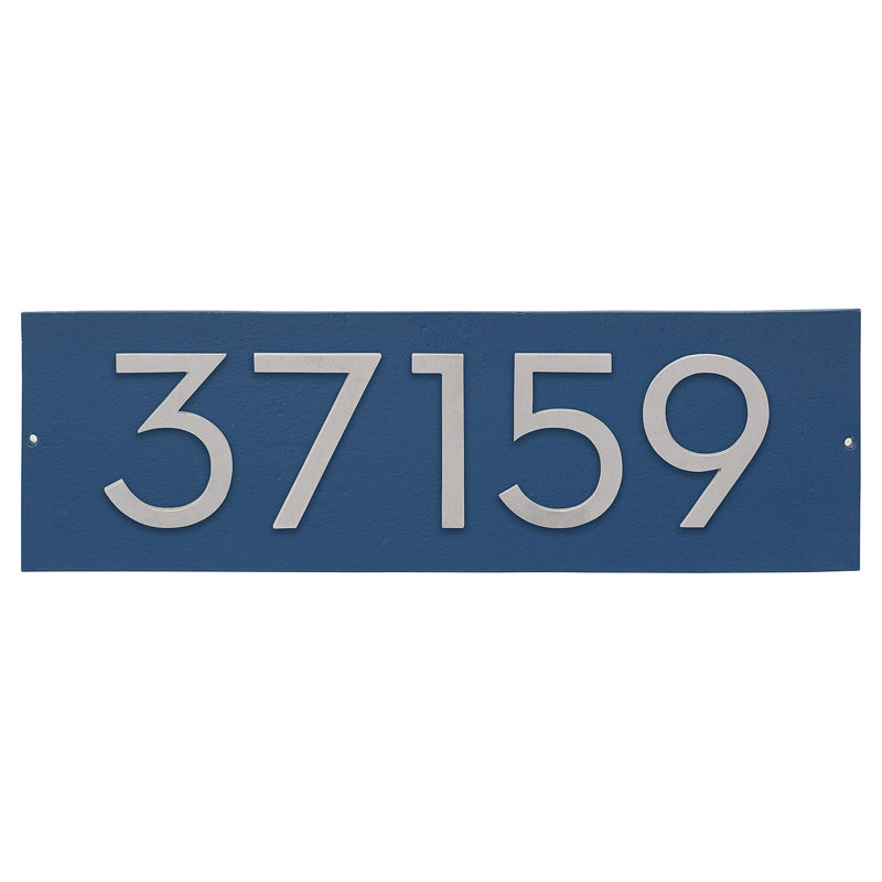 Rectangle Wall Plaque, Sea Blue/Brushed Aluminum, Yes