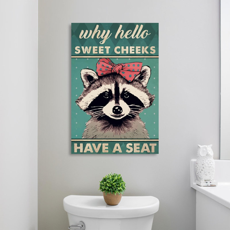 «Raccoon Have A Seat» - 1 pièce rectangulaire, H 36 po x l 24 po x P 1,25 po