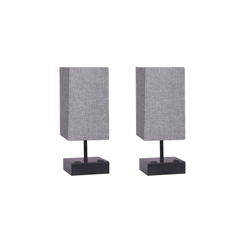 Niav Metal Table Lamp Set with USB (Set of 2)