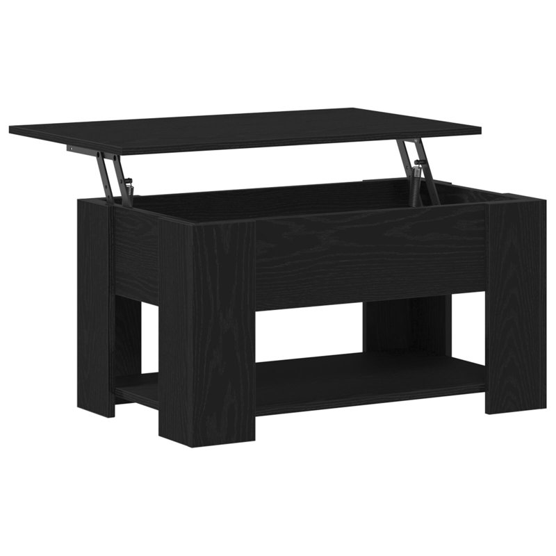 Andrewjames Manufactured Wood Frame Single Coffee Table with Storage, Black, 16.1" H x 31.1" W x 19.3" D