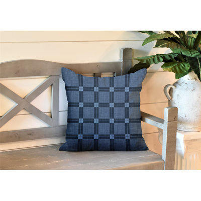 Plaid Outdoor Reversible Throw Pillow