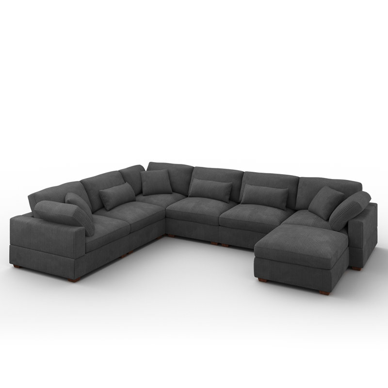 Canapé modulaire Bouley, Gray Corduroy