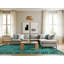Tapis bleu / bleu sarcelle en polyester tissé à la machine Mollye-246430898