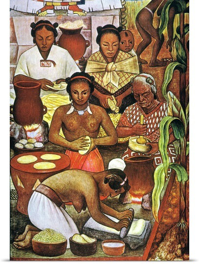 «Rivera: Greuling Corn» par Diego Rivera, reproduction d'art, H 48 po x l 32 po x P 1,5 po, Toile