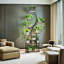 Support pour plante d'intérieur en métal avec 8 lumières de spectre - 62 po de hauteur, en forme de S, noir, assemblage simple, mobile pour le placement, maison et patio